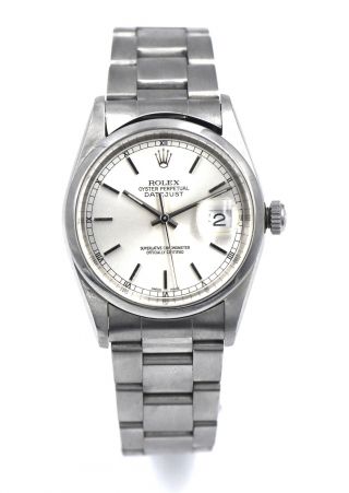 Vintage Gents Rolex Datejust 16200 Wristwatch Stainless Steel Box Tag C2000