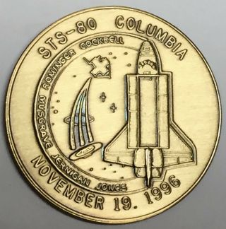 N080 Nasa Space Shuttle Coin / Medal,  Columbia,  Sts - 80