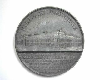 Paris Exposition 1855 Palace Of Industry Tin Medal 17.  4g,  36.  5mm Napoleon Iii