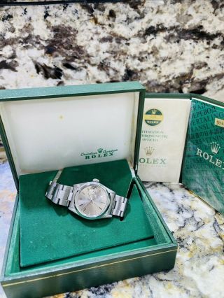 Rolex Date Vintage Ref.  1500 Mens 34mm Stainless Steel Watch W/ Box & Papers