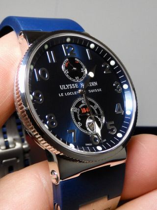 Ulysse Nardin Maxi Marine Chronometer Blue 99 Lnib 41mm Uncut Rubber 263 - 66