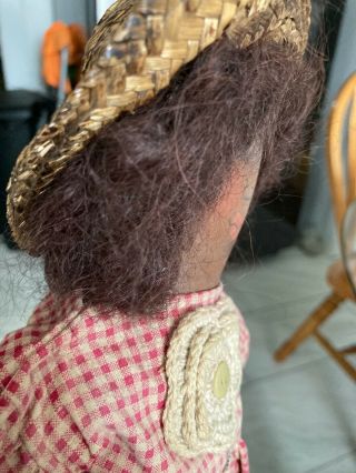 Vintage Rag Doll African American Handmade Folk Art Cloth 20 