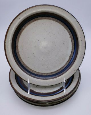 (4) Otagiri Mid Century Modern Stoneware Horizon Salad Plates 8.  25 " Japan