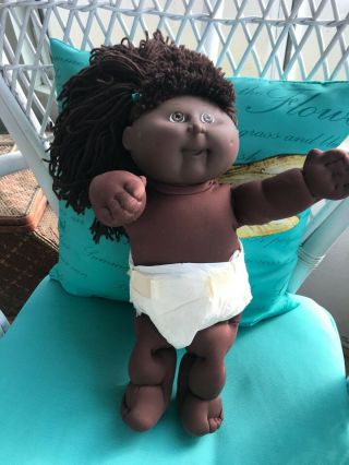 Vintage Cabbage Patch Doll African American Girl 1st Edition Poseable 80 