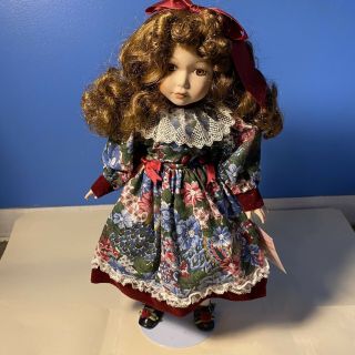 Collectible Memories 16 " Porcelain Doll (maureen) With Stand - Auburn Hair (8)