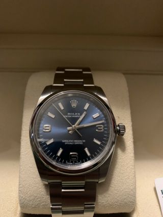 Rolex Oyster Perpetual Stainless Steel Oyster Automatic Blue Men ' s Watch 114200 2