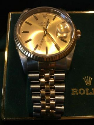 Rolex Datejust 16233 Two - Tone Champagne Dial 36mm Men 