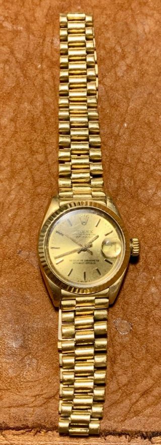Rolex 8570 Oyster Perpetual Datejust 18k Gold Ladies Watch