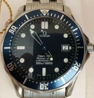Omega Seamaster Automatic Dive Watch 300m 2531.  80 41mm Blue Wave Dial James Bond
