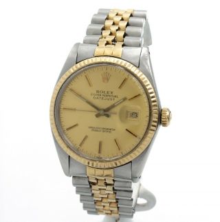 Rolex 16013 Oyster Perpetual Datejust Gents Wristwatch 18k & Ss Jubilee Nr 8974