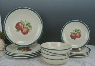 China Pearl " Apples " Casuals Stoneware 3 Piece Place Setting China Service For 4