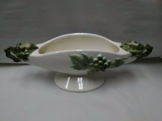03 Vintage Hull Tokay Tuscany Console Bowl With Built - In Candle Holders Euc