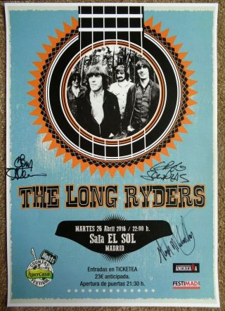 Signed The Long Ryders Gig Poster In - Person Autograph Spain Madrid Concert