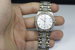 Concord Saratoga Sl Watch 18k Gold & S/s Two Tone With 4.  5 Carats Of Diamonds