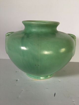 Antique Weller? Art Pottery Vase Pot Jar Handles Home Decor Green Matte