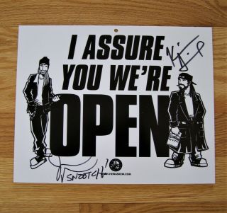 Jay And Silent Bob Open Closed Sign Signed By Kevin Smith & Jason Mewes Clerks