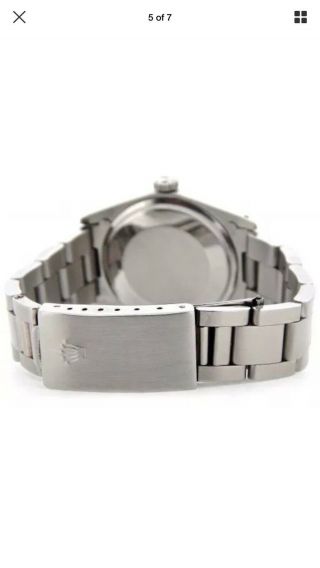 Mens Rolex Date Stainless Steel Watch Oyster Style Band Black Diamond Dial 1500 6