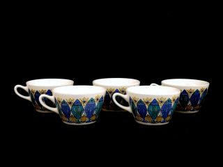 5 Vintage Figgjo Flint Norway Turi Design Clupea Fish Coffee Tea Cups