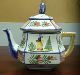 Henriot Quimper French Pottery - Mistral Blue Tea Pot (5 Cup)
