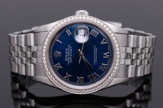 1991 Rolex 16220 36mm Datejust Oyster Perpetual Diamond Bezel Ss Jubilee Watch