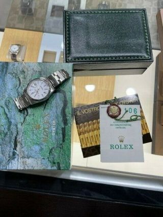 Rolex Date 34 Mm Steel Automatic White Roman Oyster Watch 15200 Papers