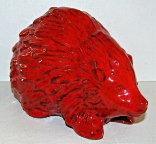 Mcm Italy Pottery Hedgehog Porcupine Figure Atomic Red Aldo Londi Bitossi Era