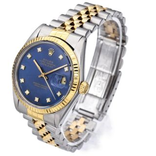 Vintage 1986 Rolex Datejust Diamond Dial 18K/SS Men ' s Date Watch Ref.  16013 2