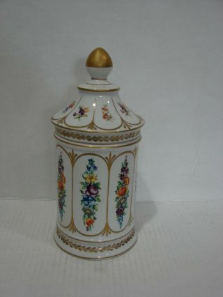 Limoges France Porcelain Lidded Jar W/ Floral Design
