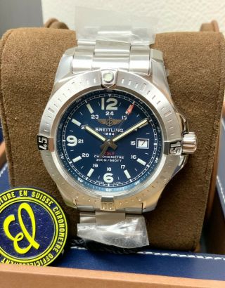 Breitling Colt Quartz A74388 44mm Watch Blue Dial 2019 With Papers 2019