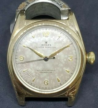 50s Rolex Oyster Perpetual 14k Solid Yellow Gold Bubbleback Ref.  5050 Head Only