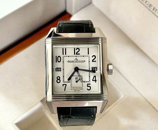 Jaeger Lecoultre Reverso Squadra Home Time Gmt Steel Watch - 35 41mm - Box/papers -