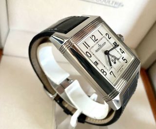 JAEGER LECOULTRE REVERSO SQUADRA HOME TIME GMT STEEL WATCH - 35 41mm - BOX/PAPERS - 4