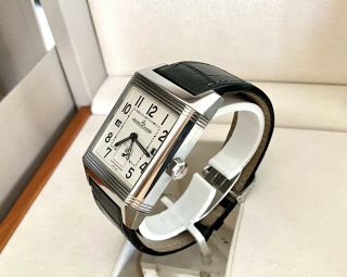 JAEGER LECOULTRE REVERSO SQUADRA HOME TIME GMT STEEL WATCH - 35 41mm - BOX/PAPERS - 5