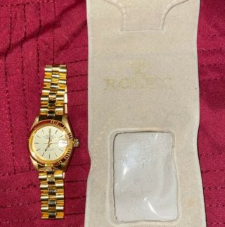 Rolex Oyster Perpetual Datejust 18k Gold Ladies Watch