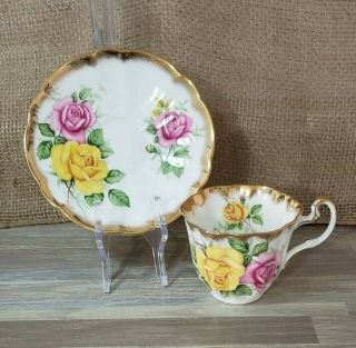 Vintage Adderley Floral Fine Bone China England Tea Cup & Saucer 