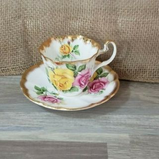 Vintage Adderley Floral Fine Bone China England Tea Cup & Saucer ' ed H8631 3