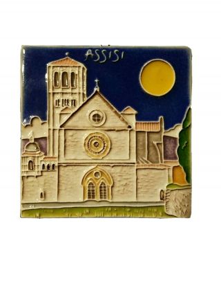 Creazioni Luciano Ceramic Wall Art Tile Italy St.  Francis of Assisi Set of 2 VTG 3