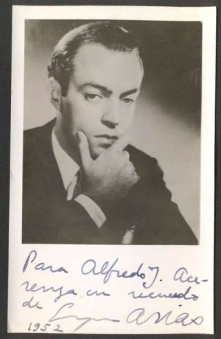 R Photo Enrique Arias Colombia Opera Pianist O Signed 1952
