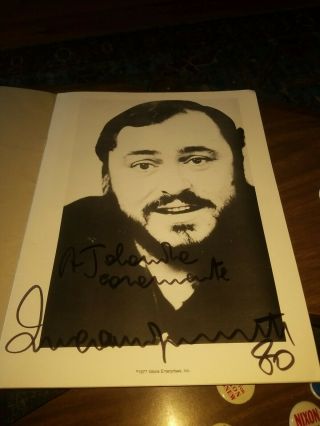 1977 Autographed Signed Luciano Pavarotti Opera Program Auto Dated 1980