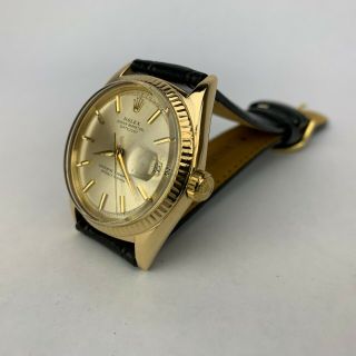 Rolex 1601 Datejust 18k 750 Yellow Gold Pie Pan Dial Watch Caliber 1560 2