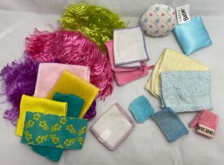 1:6 Scale Barbie And Clone Doll Linens Pillows Blankets Rugs Towels Washcloths