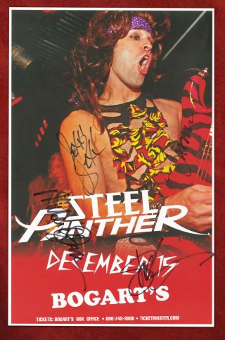 Steel Panther Autographed Concert Poster 2012 Lexxi Foxx,  Michael Starr,  Satchel