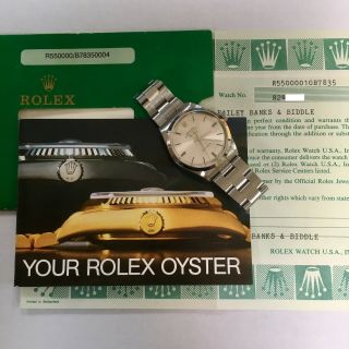 Vintage Rolex Air - King 5500 R Serial Oyster Bracelet Silver Dial W/ Papers