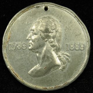 1889 George Washington Inauguration Centennial Medal White Medal Lovett D - 47