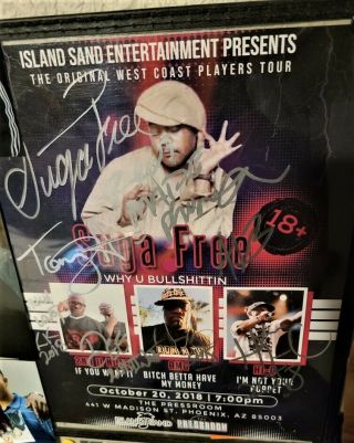 Dj Quik Suga Amg 2nd Ii None Signed Rap Hip Hop Show Poster Proof 2018 Vtg