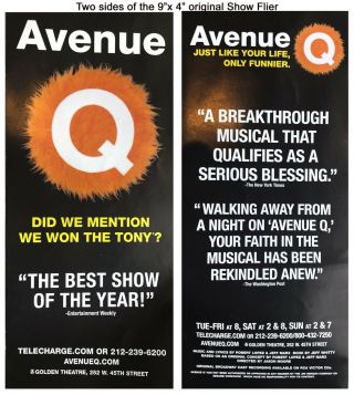 Broadway Poster & Flier “AVENUE Q The Musical” signed by the Cast 2