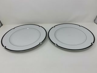 Set Of 2 Mikasa Fine China Midnight Dinner Plates 10 7/8”
