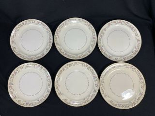 Set Of 6 Vintage Paden City Pottery Duchess China Dinner Plates