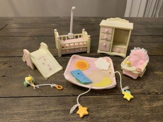 Calico Critters Sylvanian Families Pink Baby Nursery Set Great