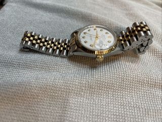 Rolex Datejust 36mm white dial with diamonds two tone yellow gold 5